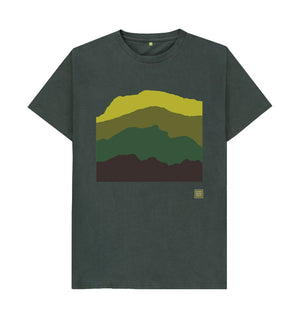 Dark Grey Four Mountains Men's T-shirt - Green