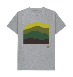 Athletic Grey Four Mountains Men's T-shirt - Green