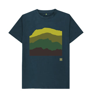 Denim Blue Four Mountains Men's T-shirt - Green