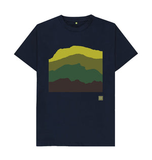 Navy Blue Four Mountains Men's T-shirt - Green