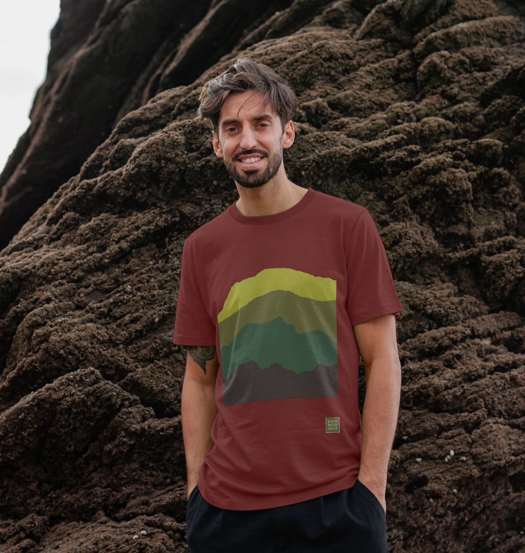 Red Wine Four Mountains Men's T-shirt - Green