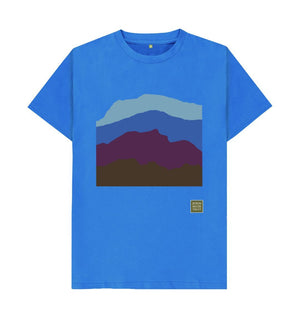 Bright Blue Four Mountains Men's T-shirt - Blue