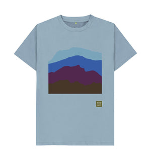 Stone Blue Four Mountains Men's T-shirt - Blue