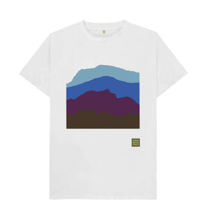White Four Mountains Men's T-shirt - Blue