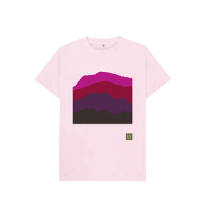 Pink Four Mountains Kid's T-shirt - Red