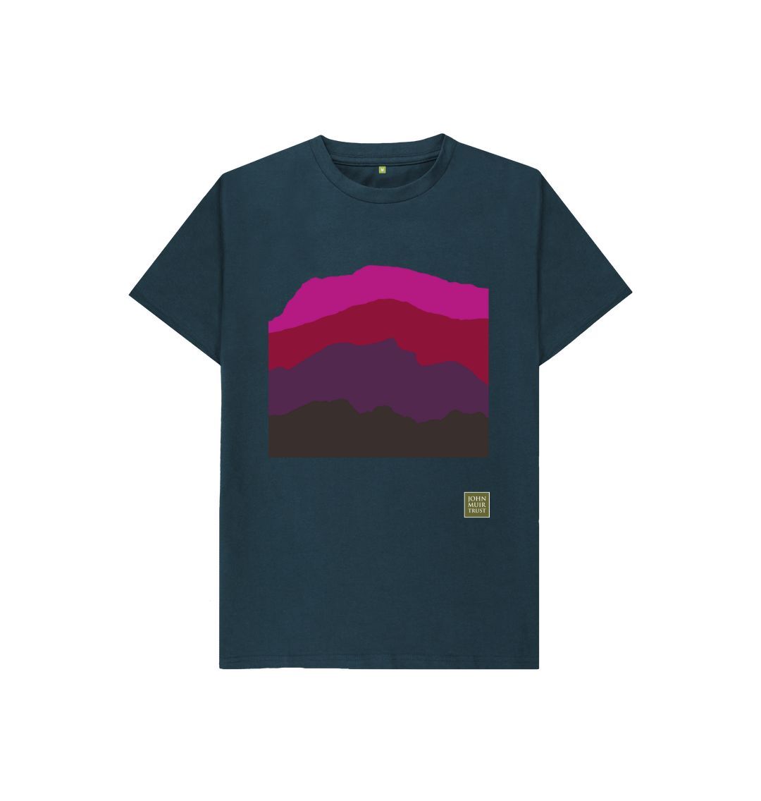Denim Blue Four Mountains Kid's T-shirt - Red