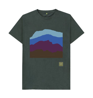 Dark Grey Four Mountains Men's T-shirt - Blue