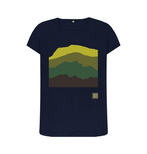 Navy Blue Four Mountains Women's T-shirt - Green