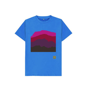 Bright Blue Four Mountains Kid's T-shirt - Red