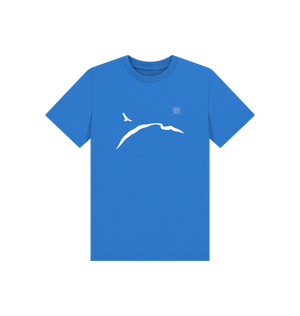 Bright Blue Printed Kids T-Shirt Front