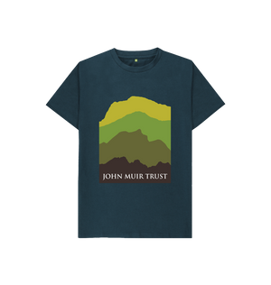 Denim Blue Four Mountains Kids T-Shirt - New Green