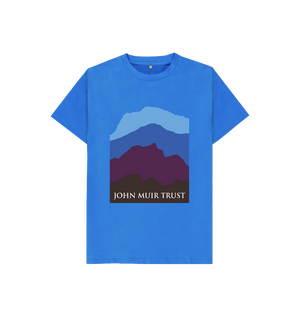 Bright Blue Four Mountains Kid's T-Shirt - New Blue
