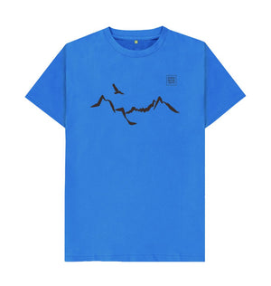 Bright Blue Ladhar Bheinn Men's T-shirt (Black)
