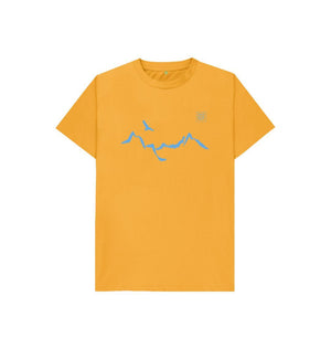 Mustard Ladhar Bheinn Kid's T-shirt (Glacier Blue)