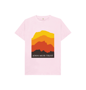 Pink Four Mountains Kid's T-Shirt - New Yellow