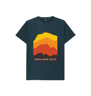 Denim Blue Four Mountains Kid's T-Shirt - New Yellow
