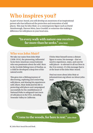 John Muir Award: Record Book