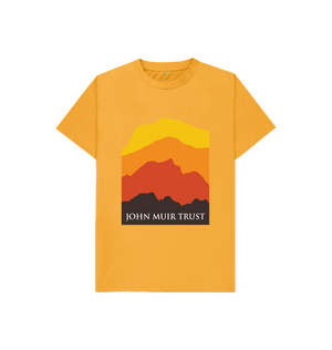 Mustard Four Mountains Kid's T-Shirt - New Yellow