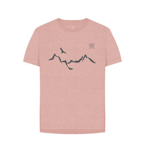 Sunset Pink Ladhar Bheinn Women's T-shirt (Granite Grey)