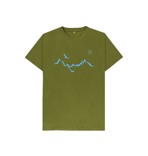 Moss Green Ladhar Bheinn Kid's T-shirt - Glacier Blue
