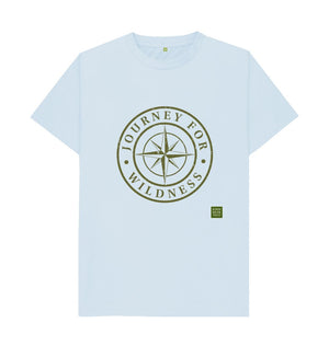 Sky Blue Journey for Wildness T-shirt (Olive logo design)