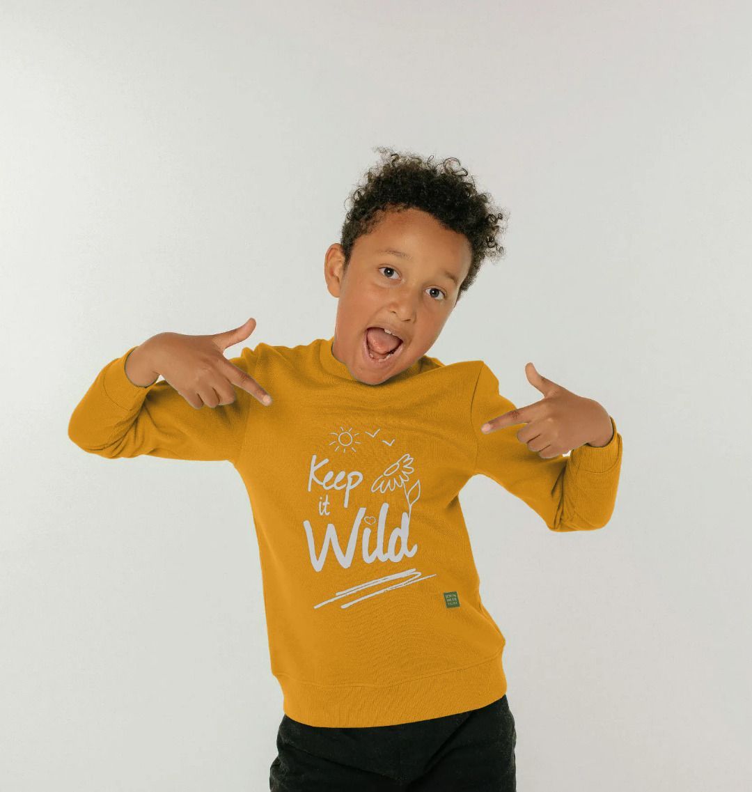 Mustard Keep it Wild Kid's Jumper - Sun