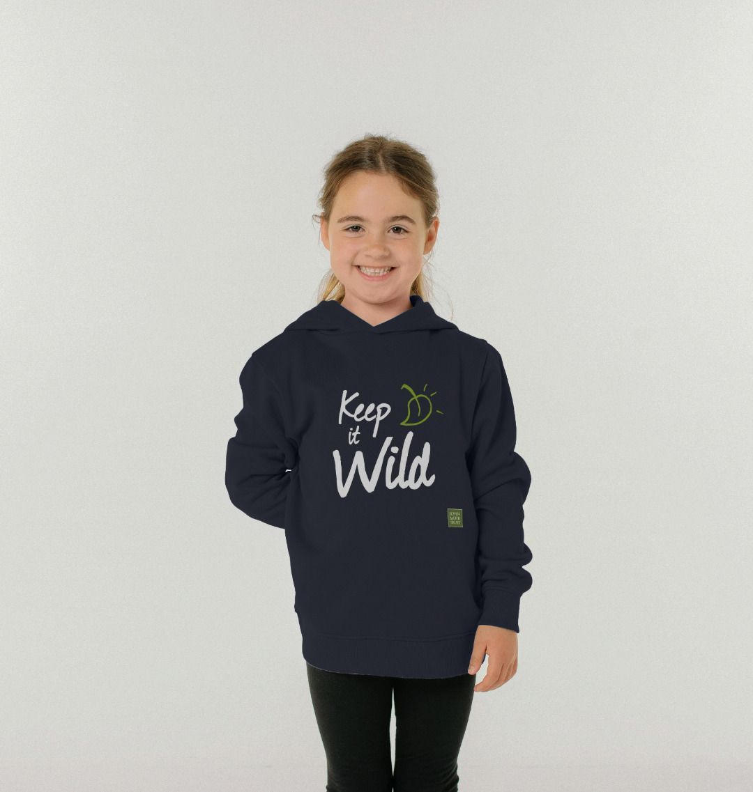 Stone Blue Keep it Wild Kid's Hoodie - Leaf