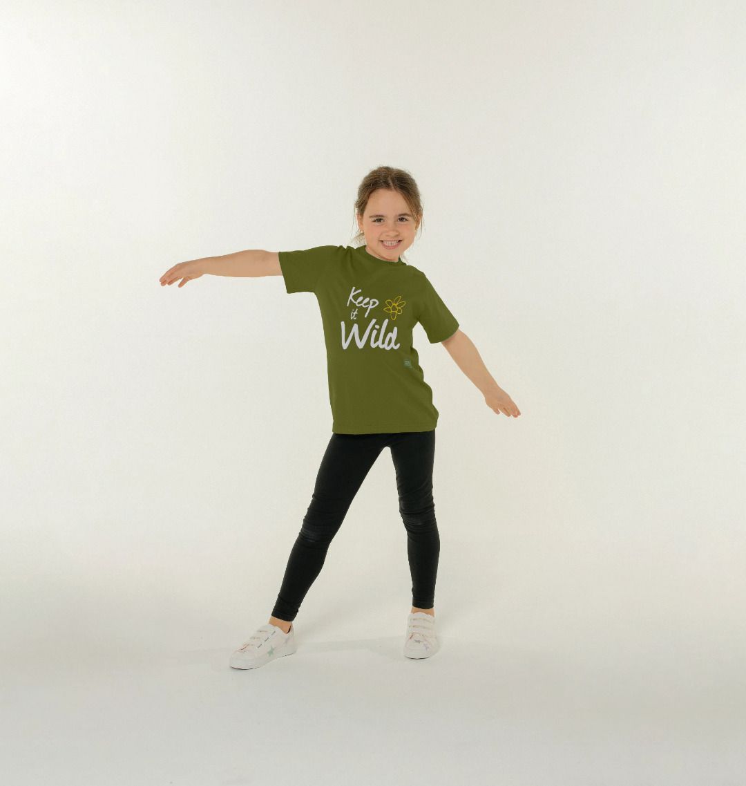 Bright Blue Keep it Wild Kid's T-shirt - Daisy