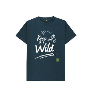 Denim Blue Keep it Wild Kid's T-shirt - Sun