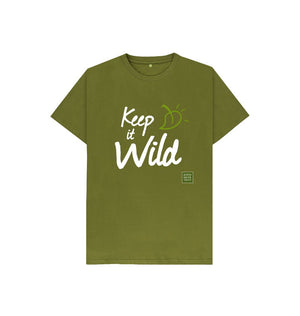 Moss Green Keep it Wild Kid's T-shirt - Leaf