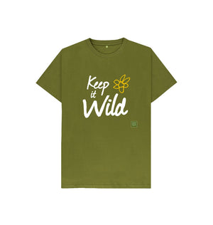 Moss Green Keep it Wild Kid's T-shirt - Daisy