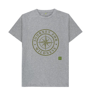 Athletic Grey Journey for Wildness T-shirt (Olive logo design)