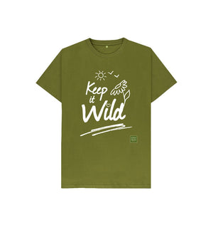 Moss Green Keep it Wild Kid's T-shirt - Sun
