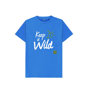 Bright Blue Keep it Wild Kid's T-shirt - Leaf