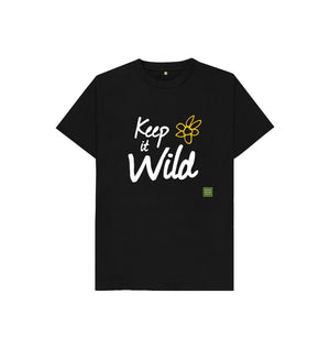 Black Keep it Wild Kid's T-shirt - Daisy