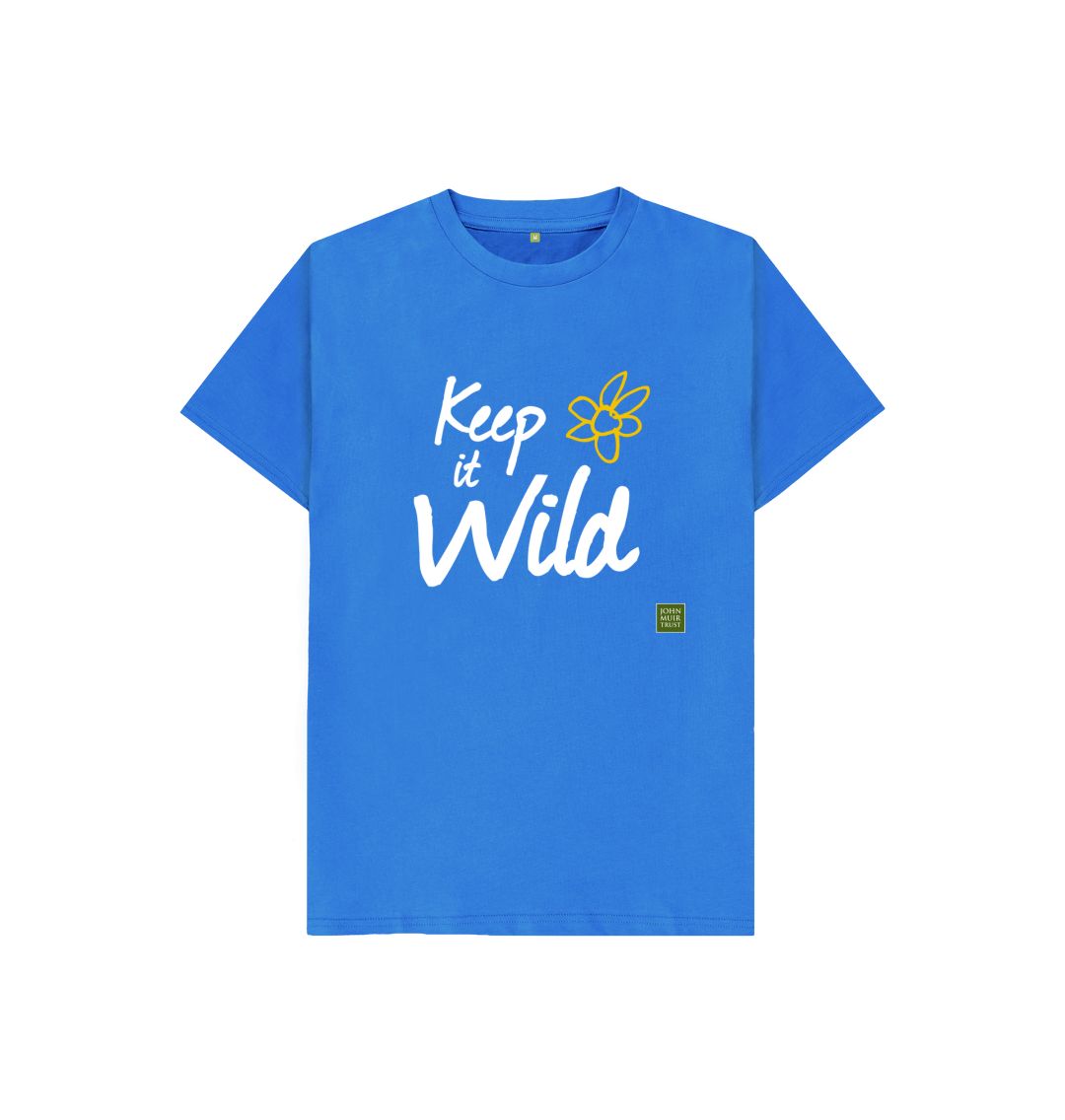 Bright Blue Keep it Wild Kid's T-shirt - Daisy