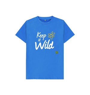 Bright Blue Keep it Wild Kid's T-shirt - Daisy