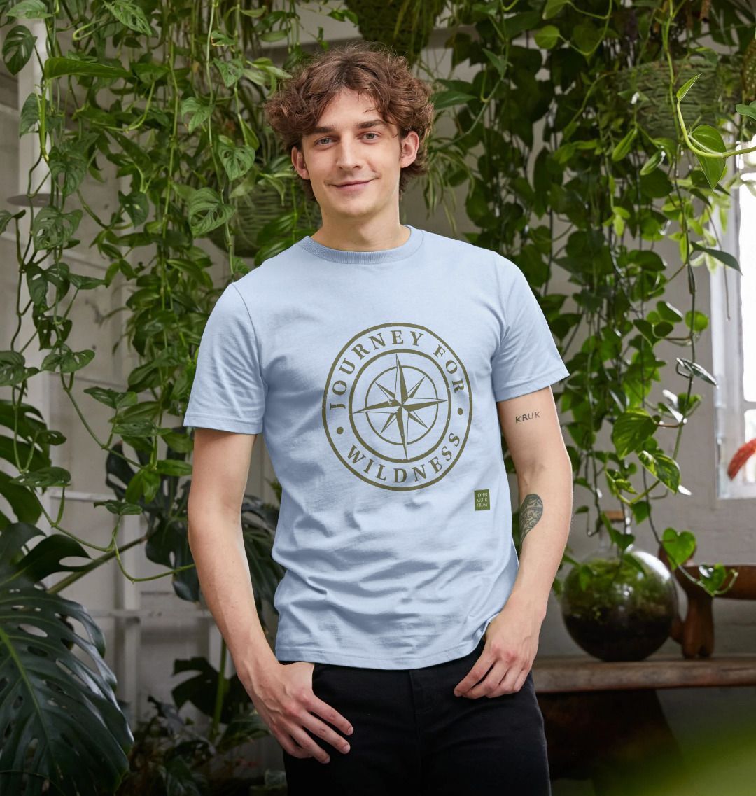 Sky Blue Journey for Wildness T-shirt (Olive logo design)