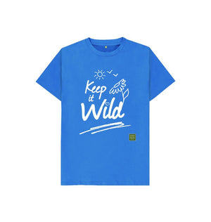 Bright Blue Keep it Wild Kid's T-shirt - Sun